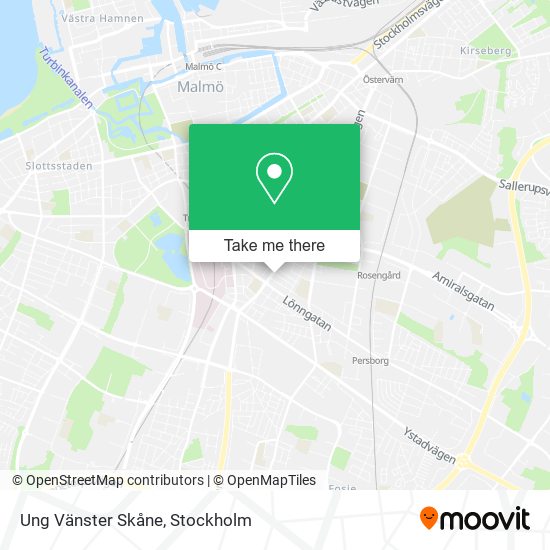 Ung Vänster Skåne map