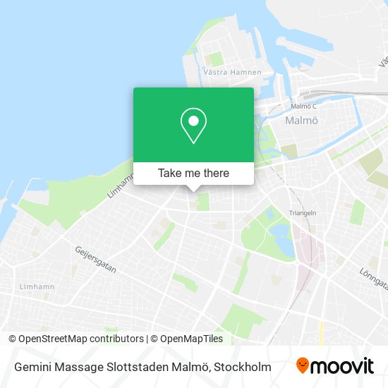 Gemini Massage Slottstaden Malmö map