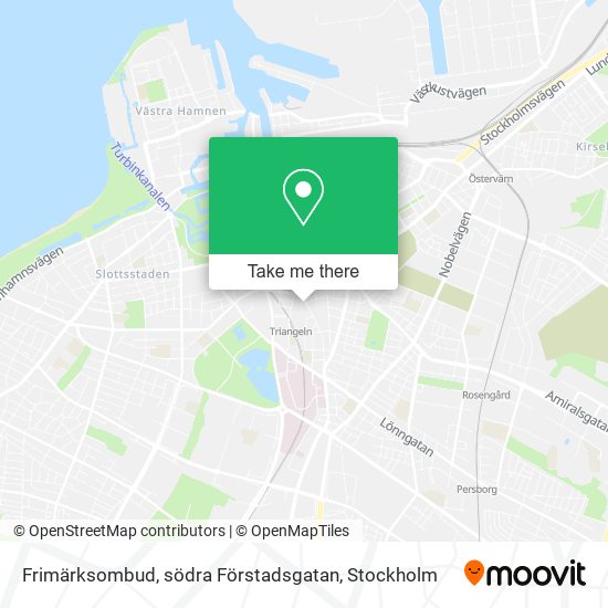 Frimärksombud, södra Förstadsgatan map