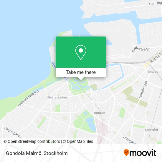 Gondola Malmö map