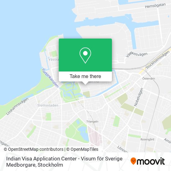 Indian Visa Application Center - Visum för Sverige Medborgare map