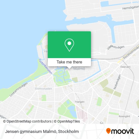 Jensen gymnasium Malmö map