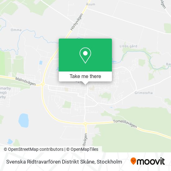 Svenska Ridtravarfören Distrikt Skåne map