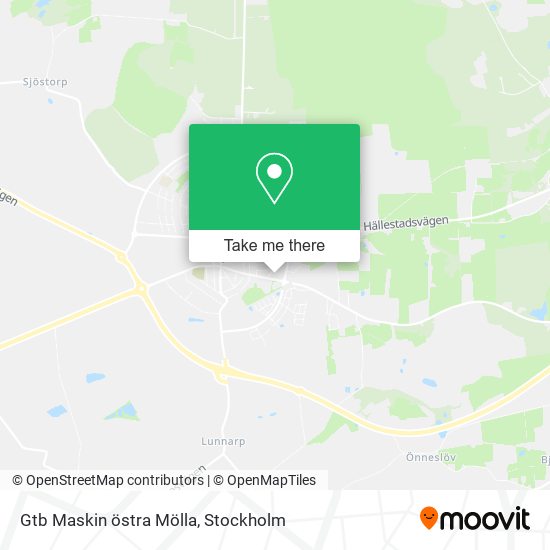 Gtb Maskin östra Mölla map