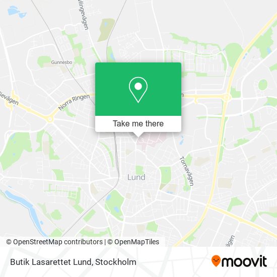 Butik Lasarettet Lund map