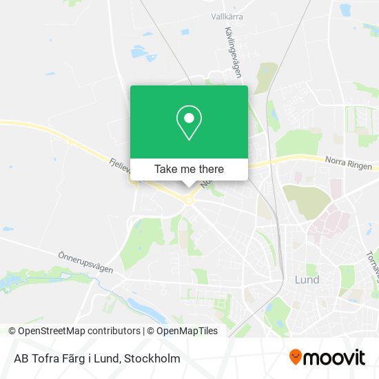 AB Tofra Fãrg i Lund map