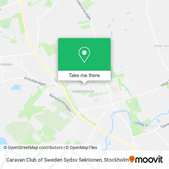 Caravan Club of Sweden Sydsv Sektionen map
