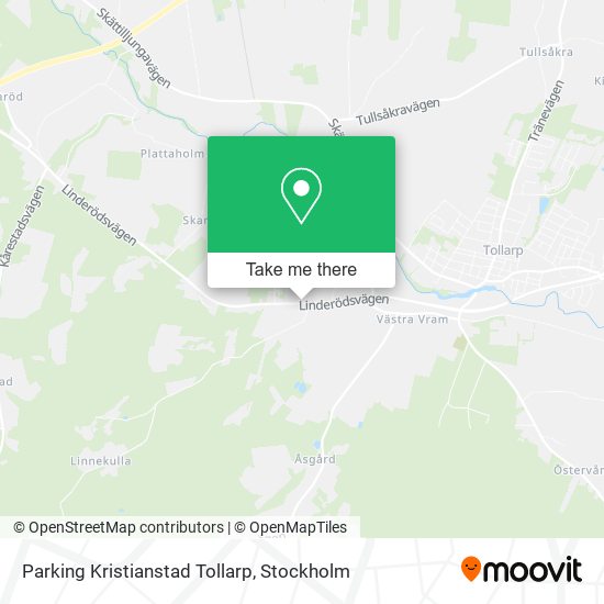 Parking Kristianstad Tollarp map