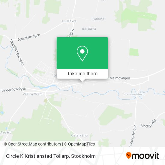 Circle K Kristianstad Tollarp map