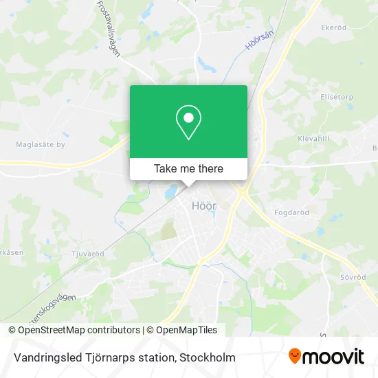 Vandringsled Tjörnarps station map