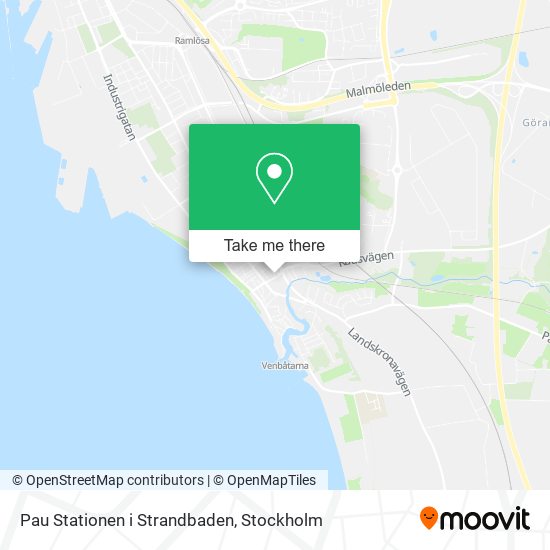 Pau Stationen i Strandbaden map