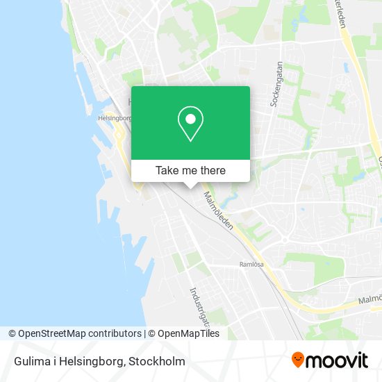 Gulima i Helsingborg map