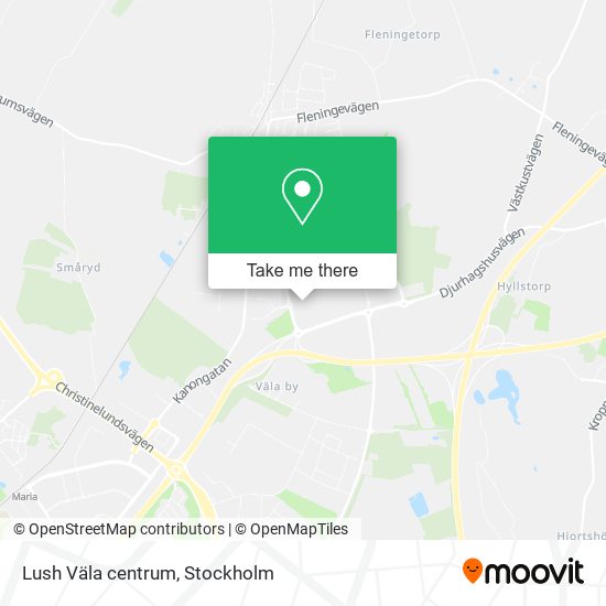Lush Väla centrum map