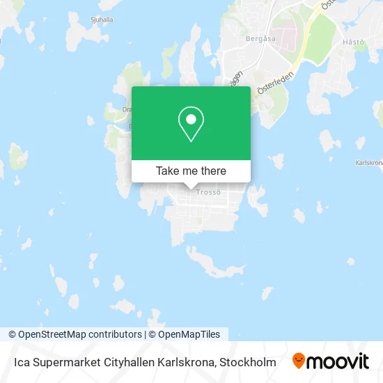Ica Supermarket Cityhallen Karlskrona map