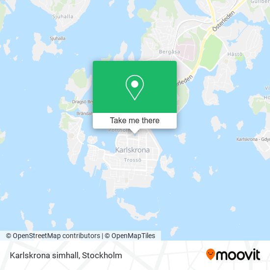 Karlskrona simhall map