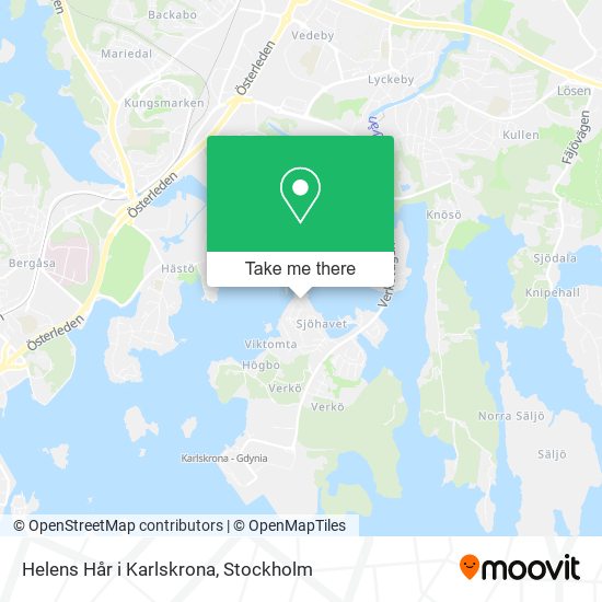 Helens Hår i Karlskrona map