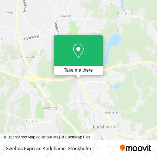 Swebus Express Karlshamn map