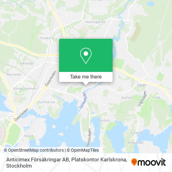 Anticimex Försäkringar AB, Platskontor Karlskrona map