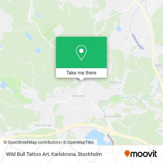 Wild Bull Tattoo Art, Karlskrona map