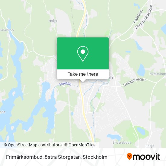 Frimärksombud, östra Storgatan map