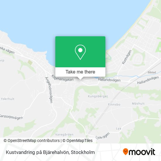 Kustvandring på Bjärehalvön map
