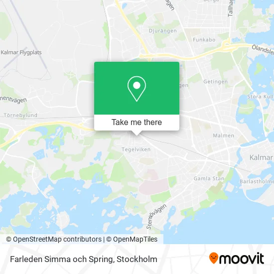 Farleden Simma och Spring map