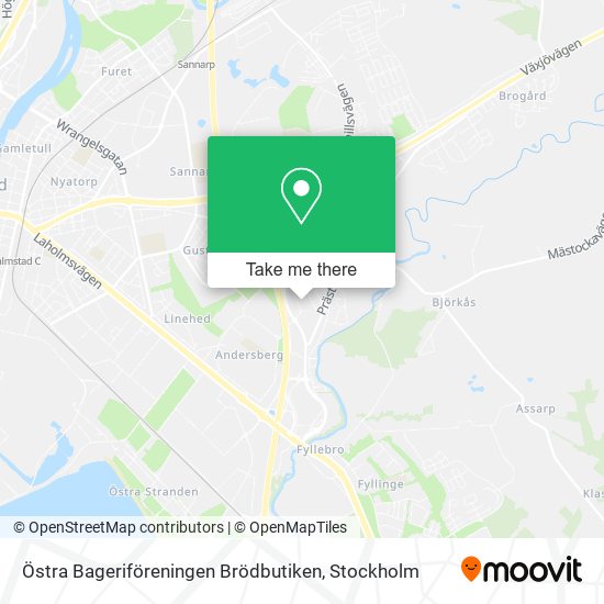 Östra Bageriföreningen Brödbutiken map