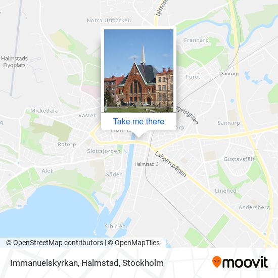 Immanuelskyrkan, Halmstad map