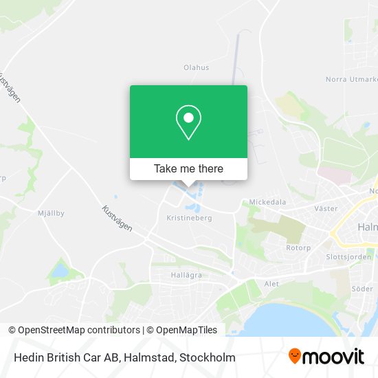 Hedin British Car AB, Halmstad map