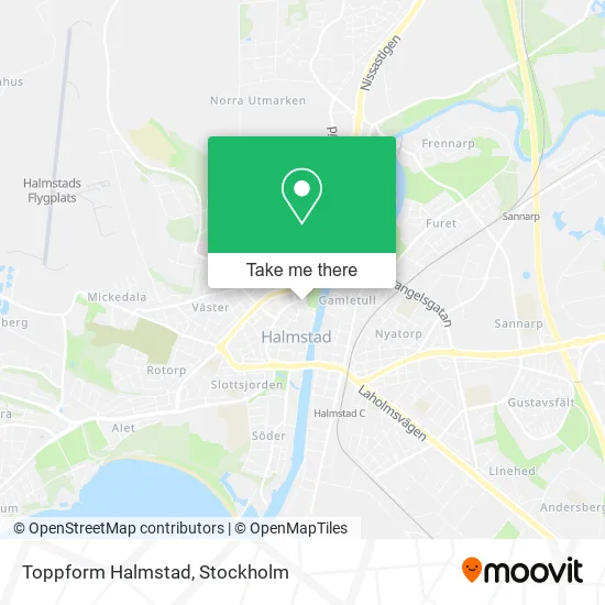 Toppform Halmstad map