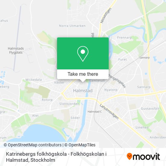 Katrinebergs folkhögskola - Folkhögskolan i Halmstad map