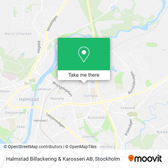 Halmstad Billackering & Karosseri AB map