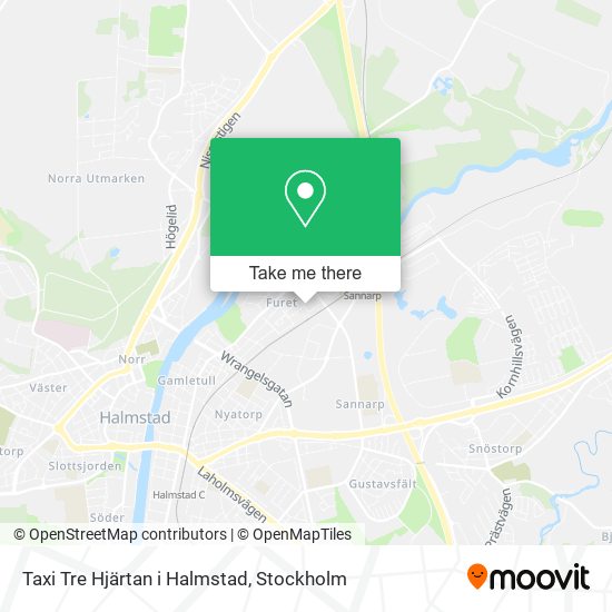 Taxi Tre Hjärtan i Halmstad map