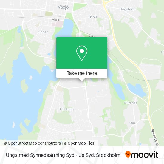 Unga med Synnedsättning Syd - Us Syd map