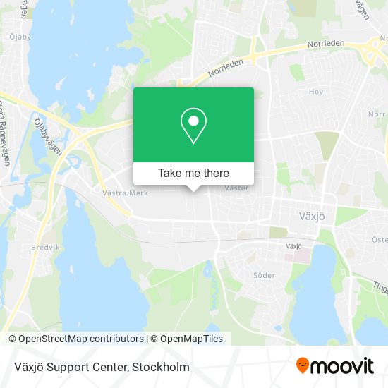 Växjö Support Center map