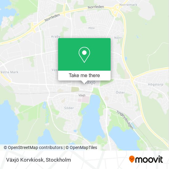 Växjö Korvkiosk map