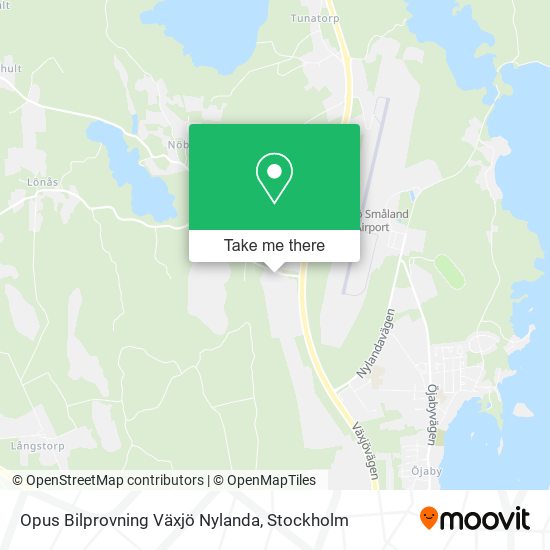 Opus Bilprovning Växjö Nylanda map