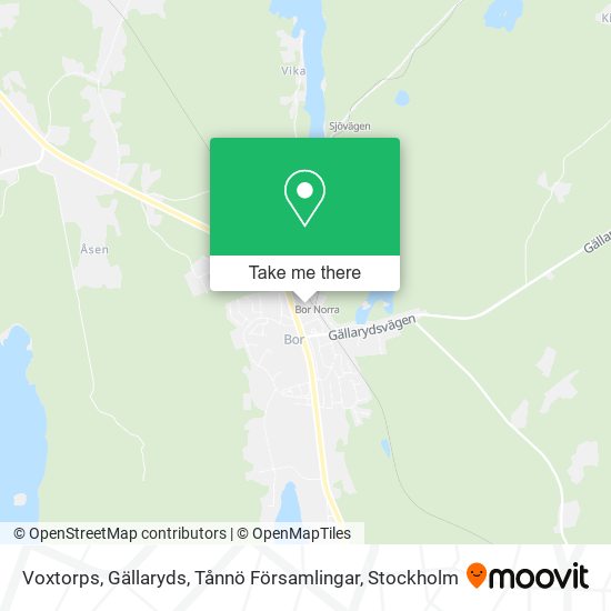 Voxtorps, Gällaryds, Tånnö Församlingar map