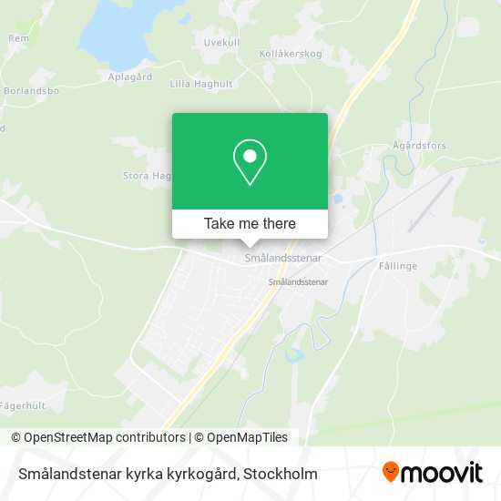 Smålandstenar kyrka kyrkogård map