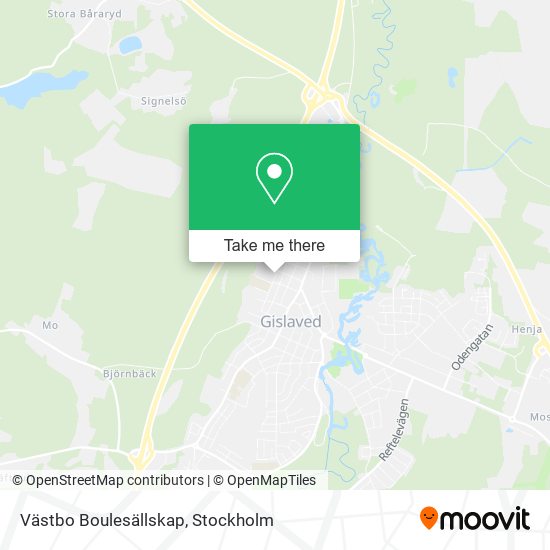 Västbo Boulesällskap map