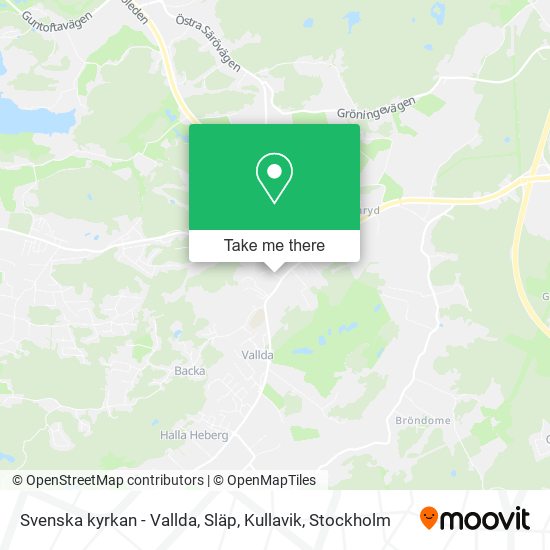 Svenska kyrkan - Vallda, Släp, Kullavik map