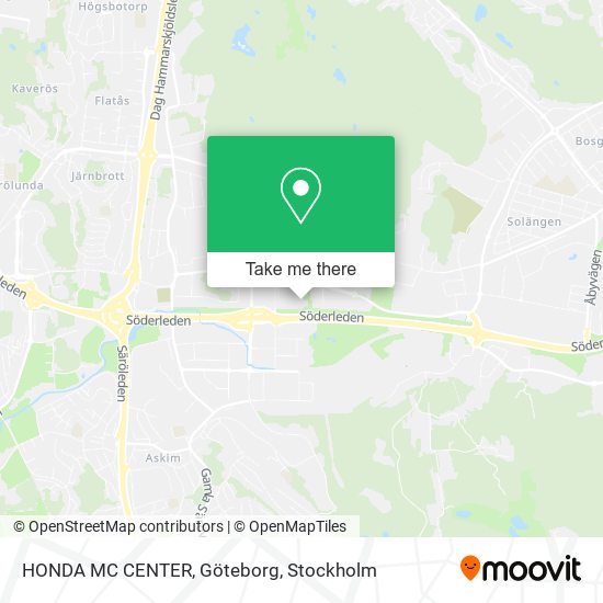 HONDA MC CENTER, Göteborg map