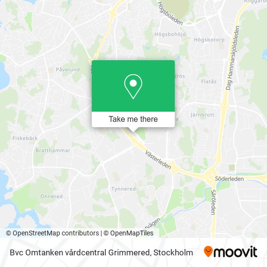 Bvc Omtanken vårdcentral Grimmered map