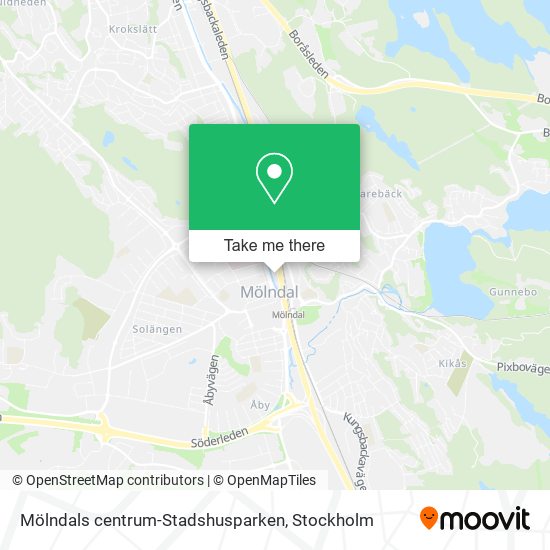 Mölndals centrum-Stadshusparken map