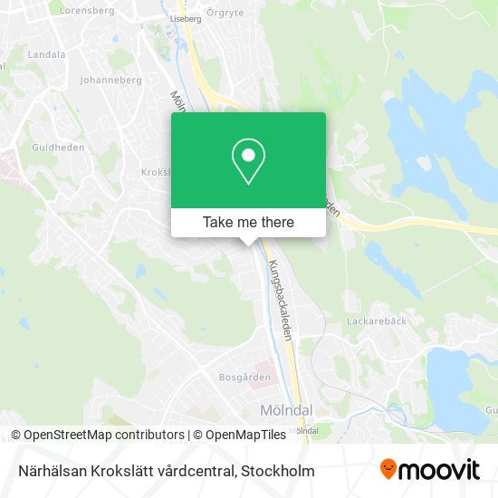 Närhälsan Krokslätt vårdcentral map