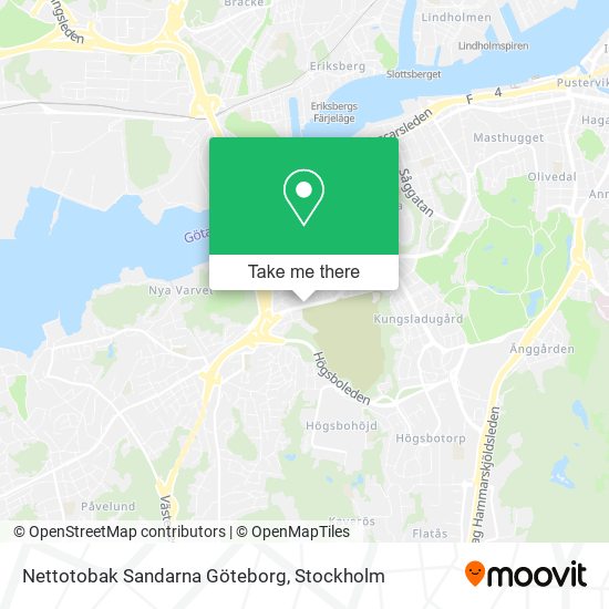 Nettotobak Sandarna Göteborg map