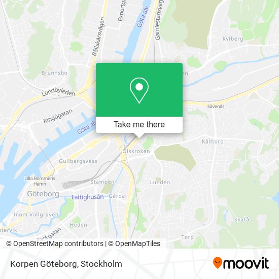 Korpen Göteborg map