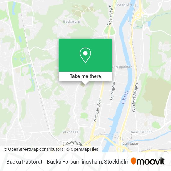 Backa Pastorat - Backa Församlingshem map