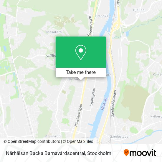 Närhälsan Backa Barnavårdscentral map