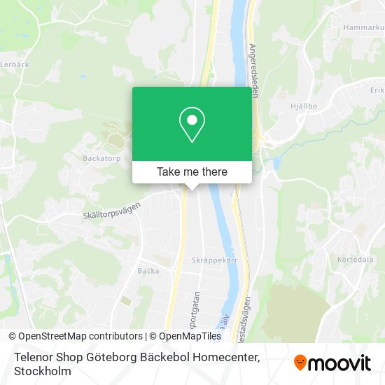 Telenor Shop Göteborg Bäckebol Homecenter map